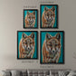 Teal Fox - Modern Framed Canvas Print