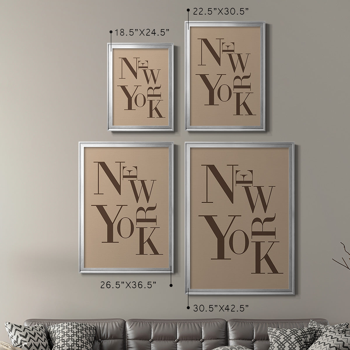 Neutral City Center Type I - Modern Framed Canvas Print