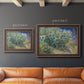 Impressionist lilac flower painting by Vincent van Gogh in an ornate bronzed mahogany wood frame shown in multiple size options.