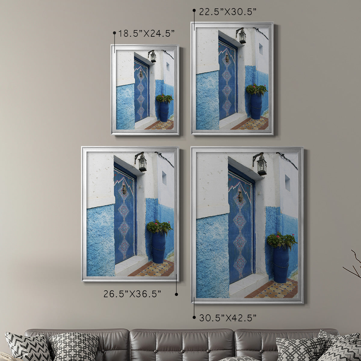 Morocco Door - Modern Framed Canvas Print