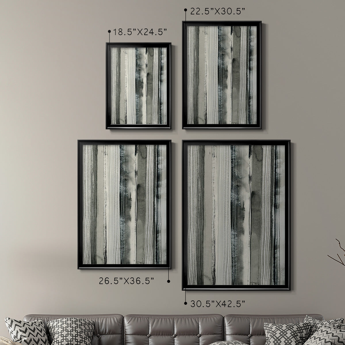 Differing Parallels I - Modern Framed Canvas Print