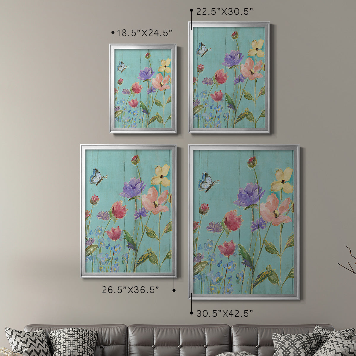 Wildflower Flutter III - Modern Framed Canvas Print