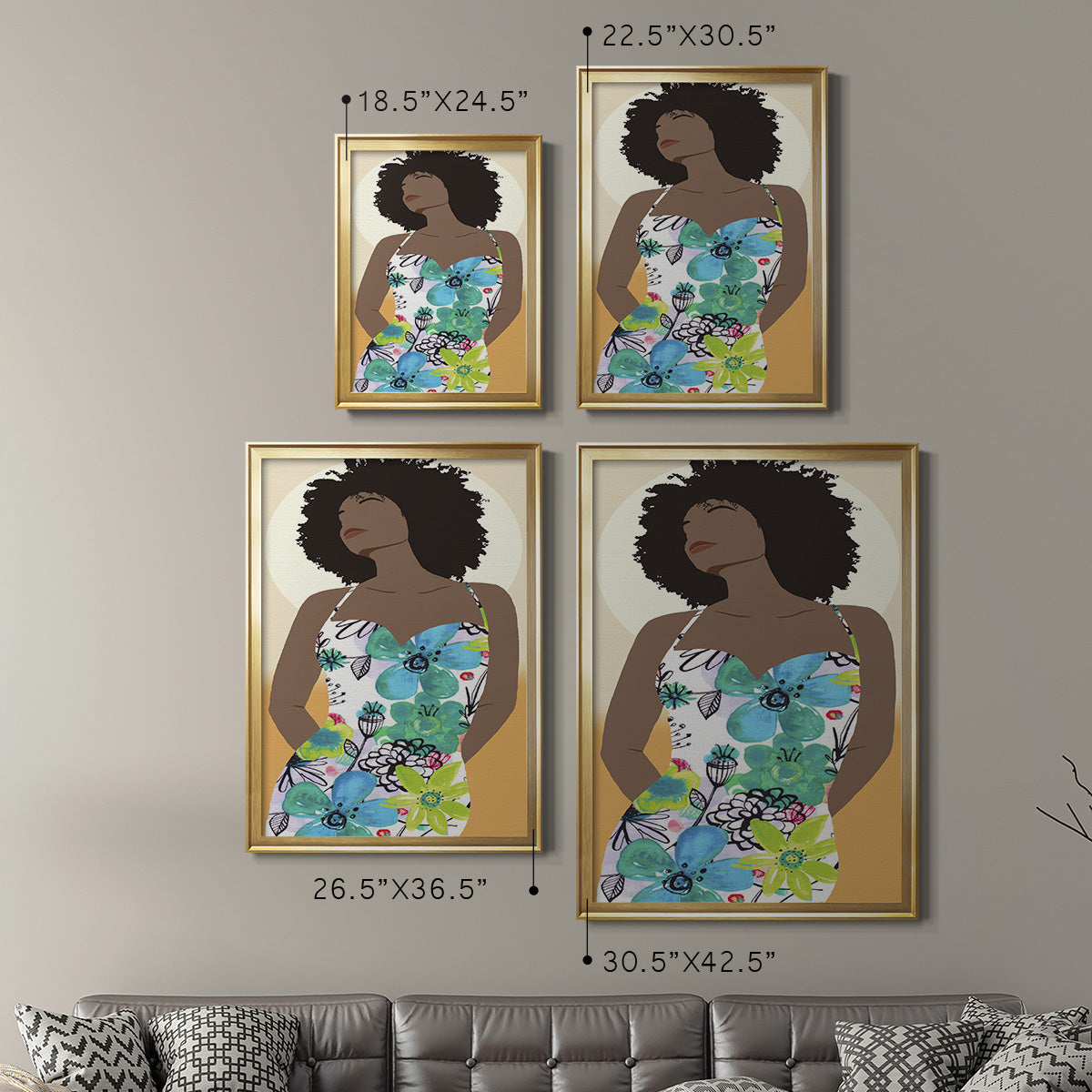 You Go Woman I - Modern Framed Canvas Print