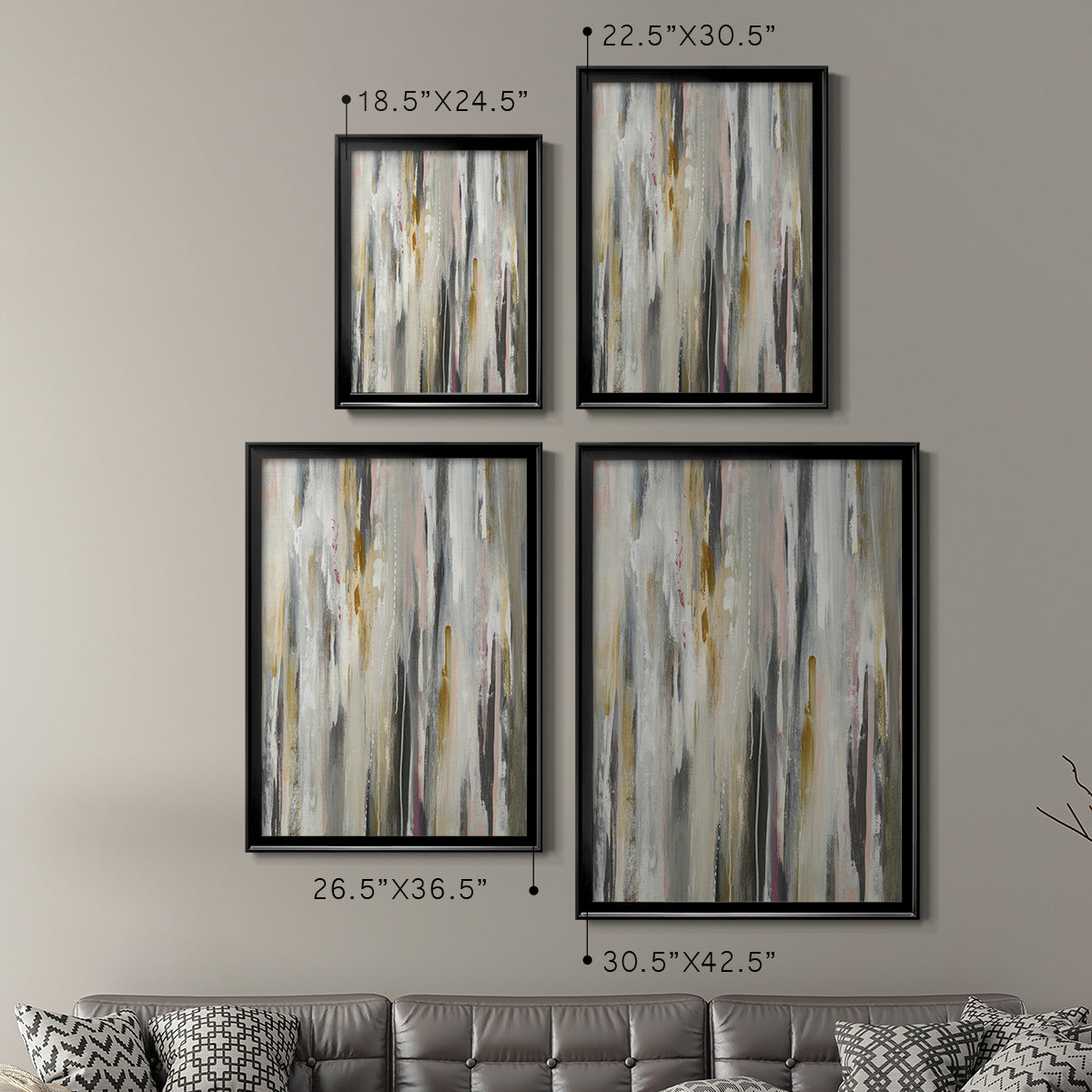 Color Ripple - Modern Framed Canvas Print