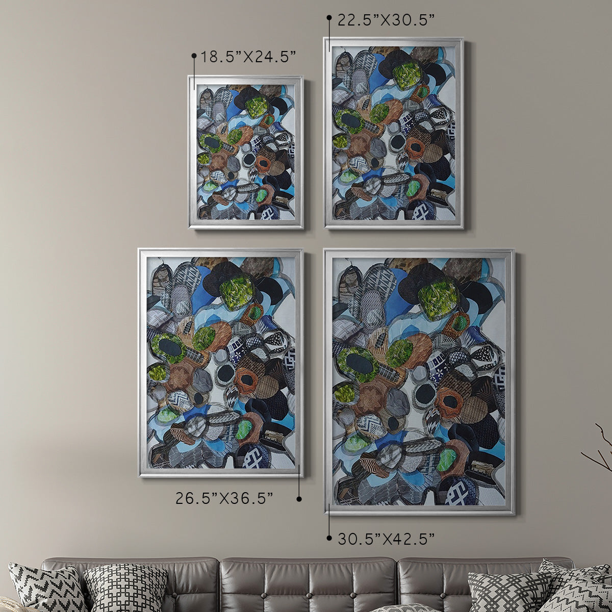 Catalina Island Blue Glass - Modern Framed Canvas Print