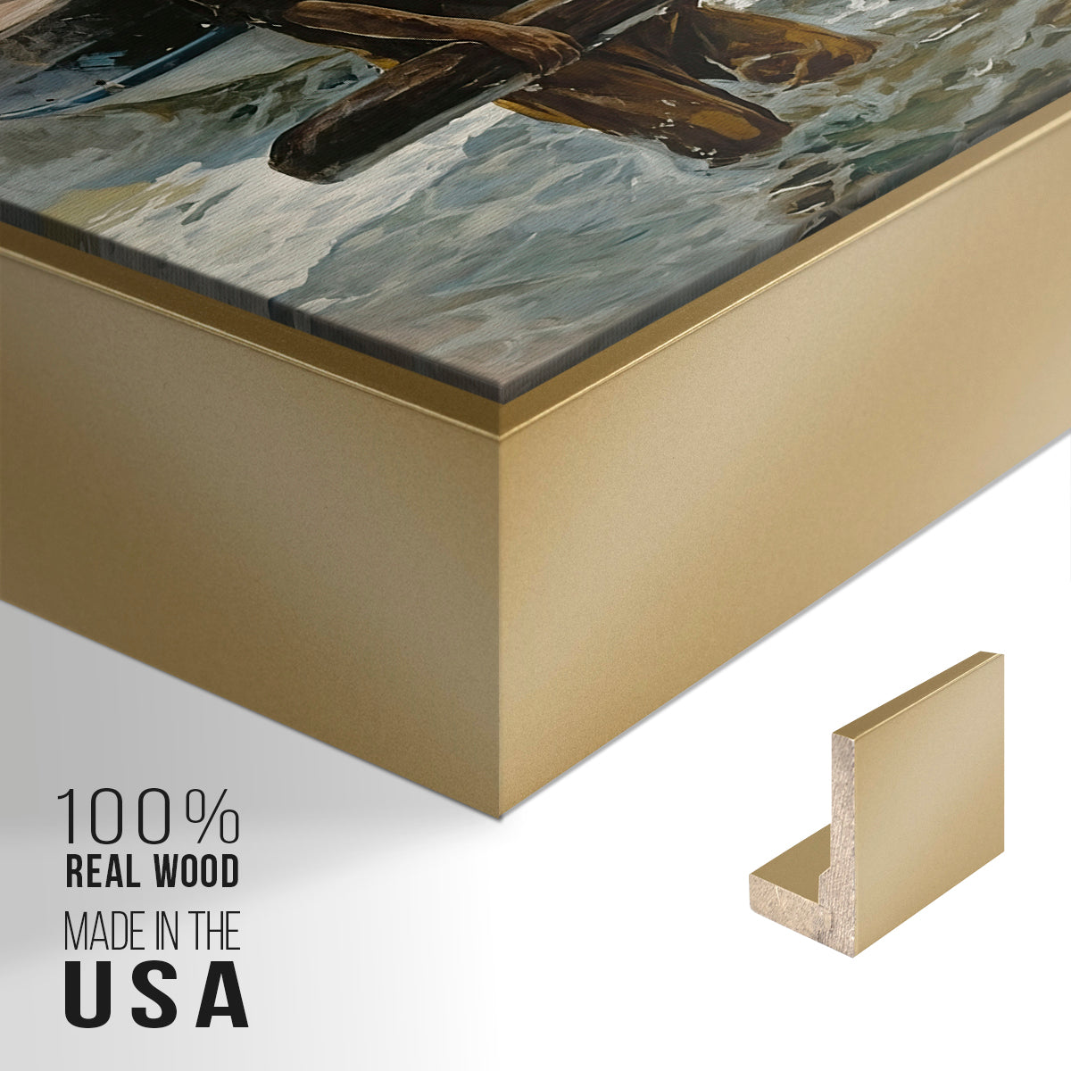 The Return from Fishing: Hauling the Boat, 1894 - Floater Framed Canvas Print
