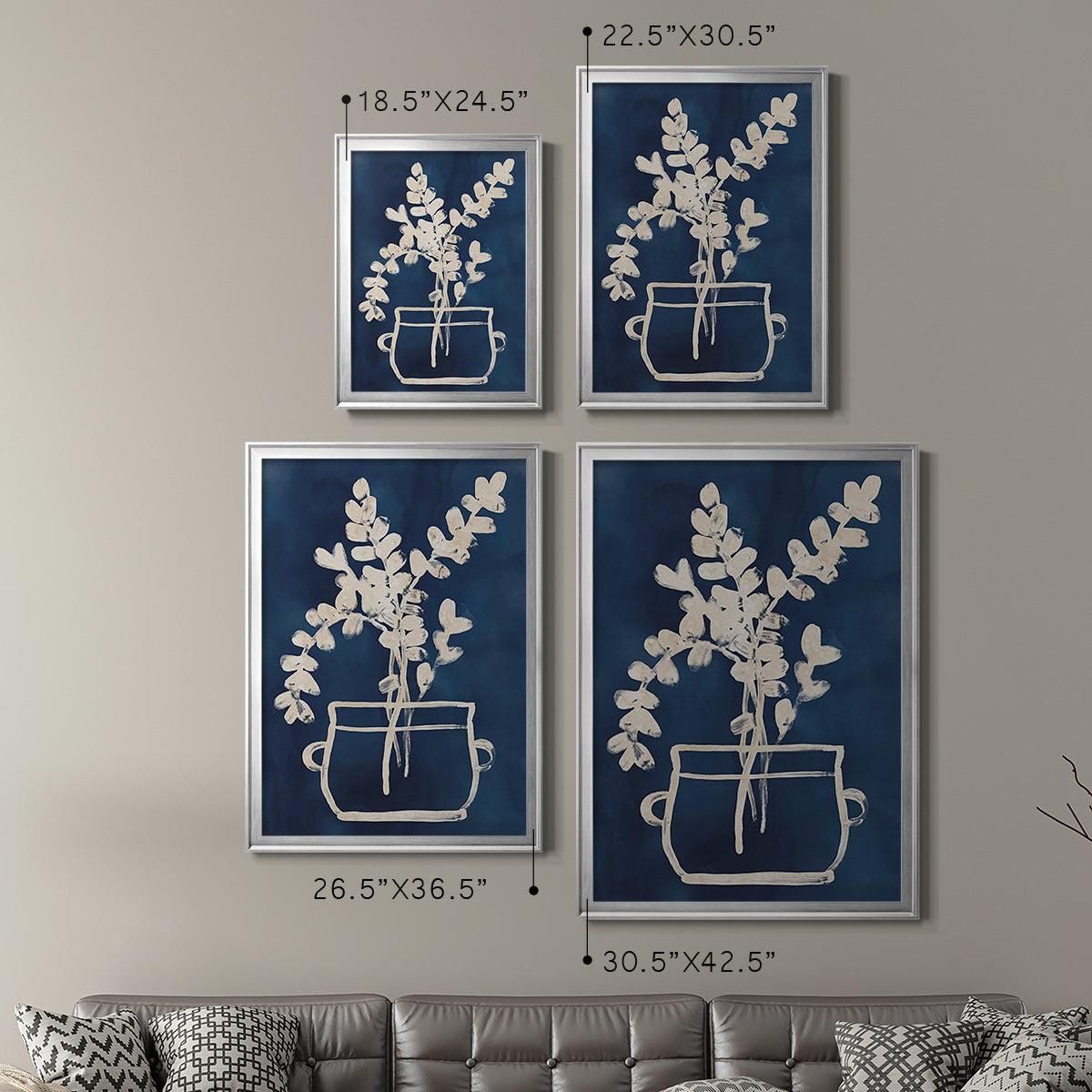 Vessel on Indigo I - Modern Framed Canvas Print