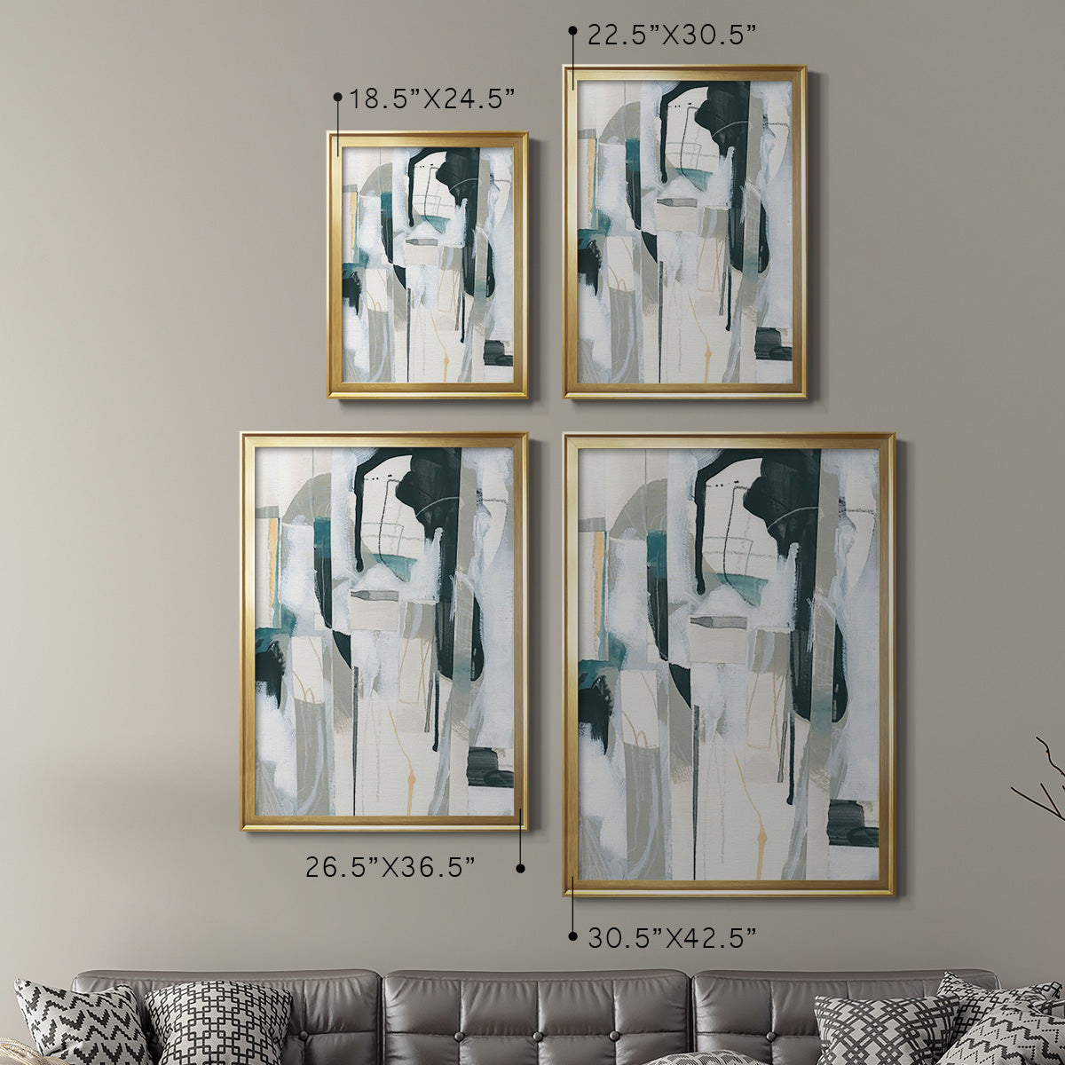 Sea Cavern Strata II - Modern Framed Canvas Print