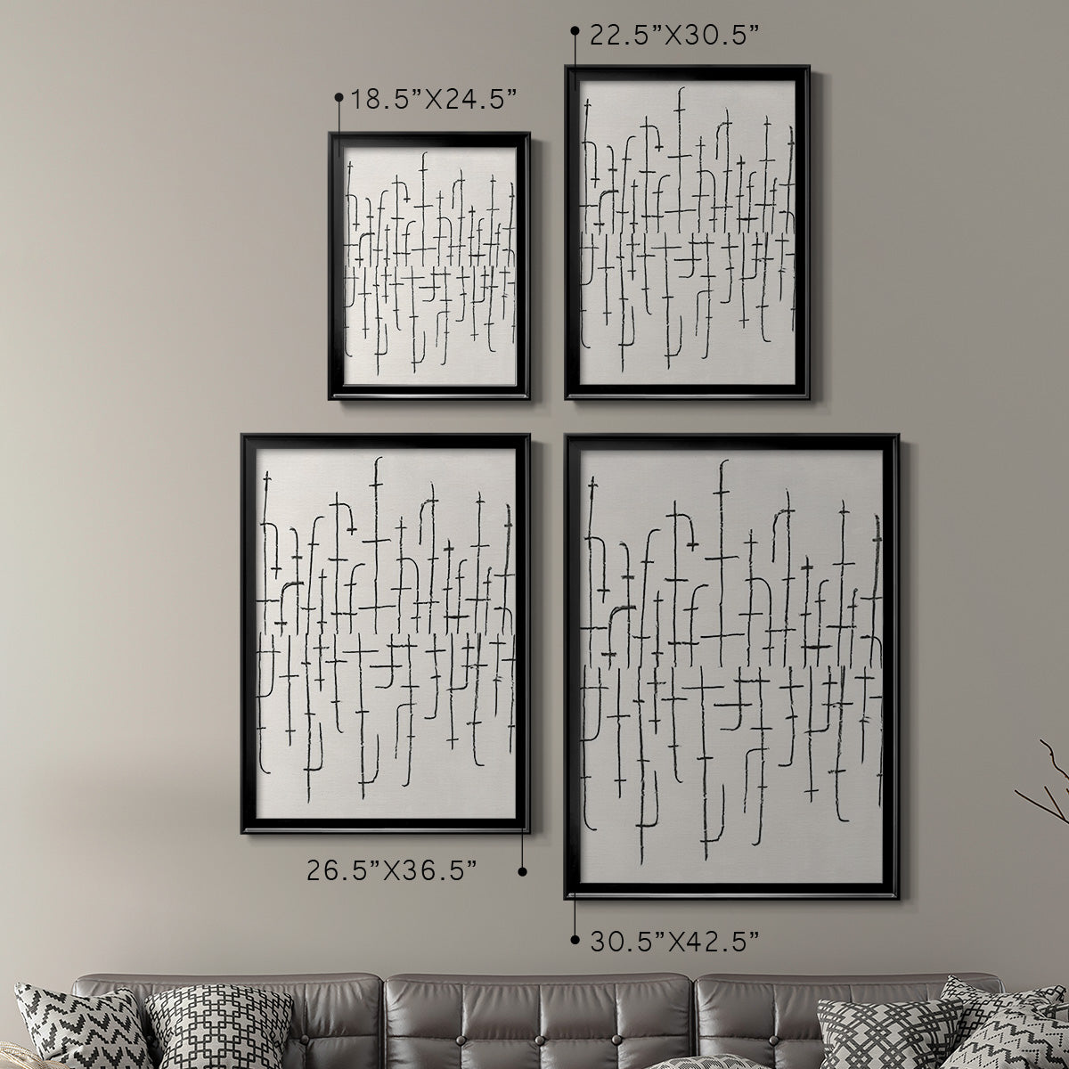 Vertical Arrangement II - Modern Framed Canvas Print