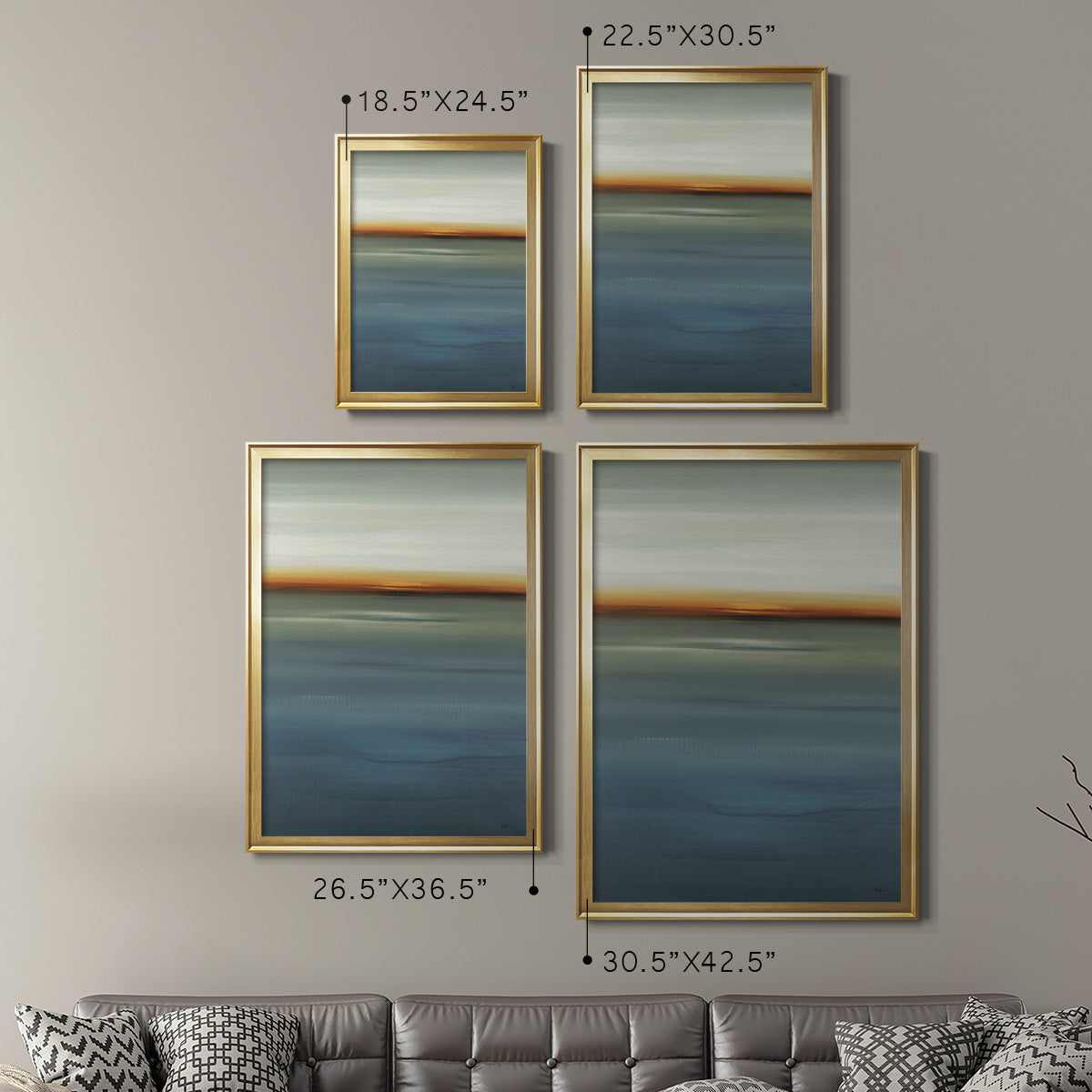 Beside the Blue I - Modern Framed Canvas Print