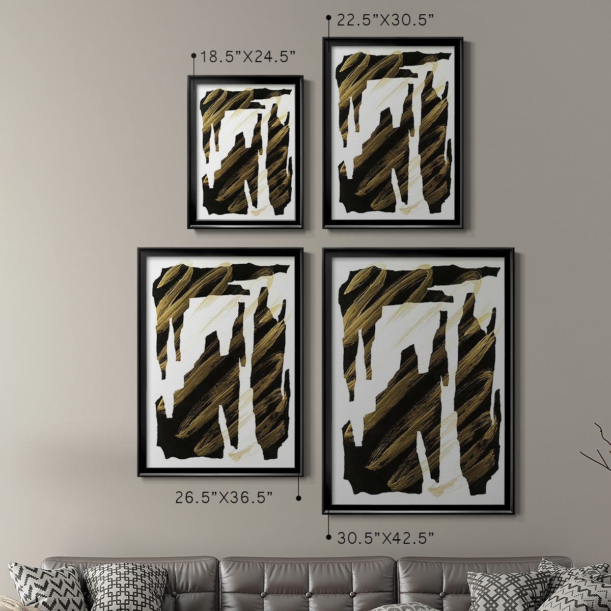 Onyx Obelisks IV - Modern Framed Canvas Print