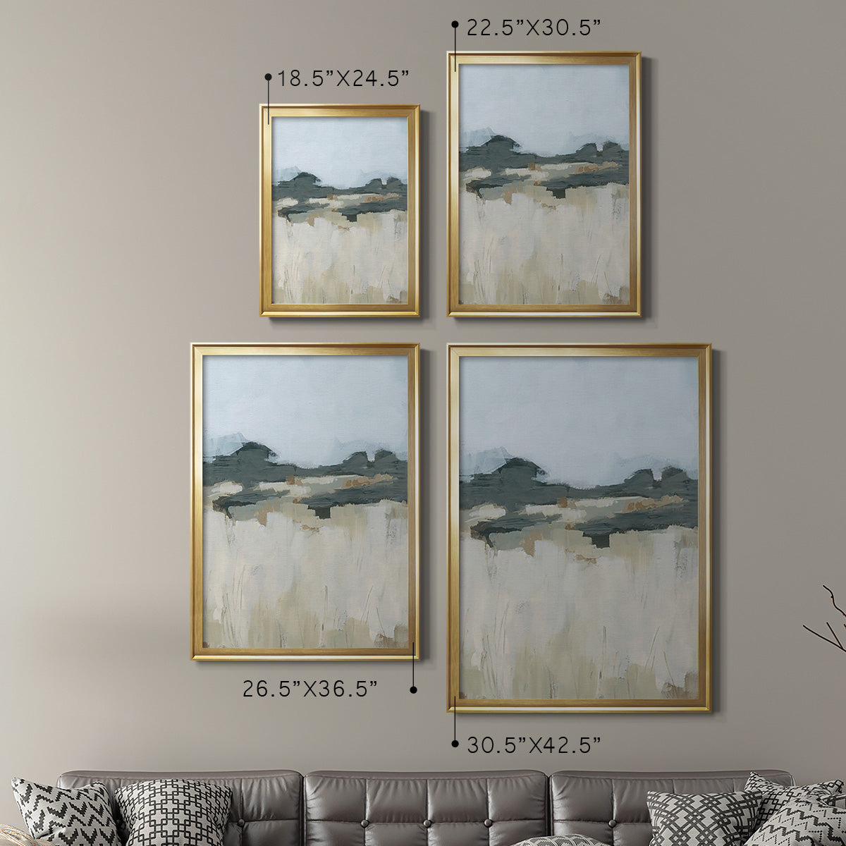 Brushstroke Badlands II - Modern Framed Canvas Print