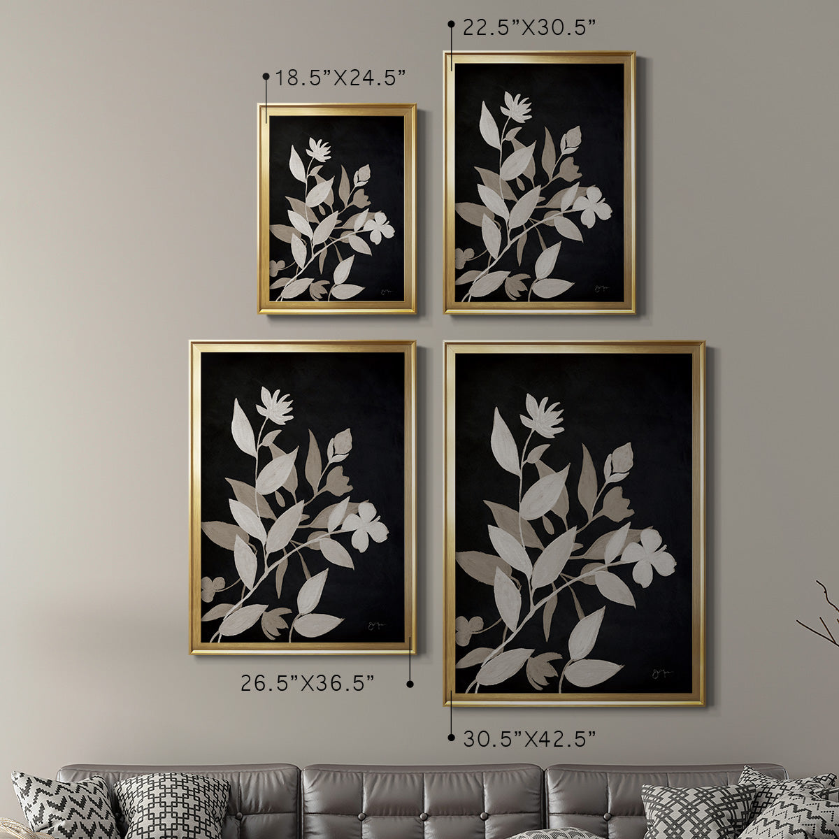 Midnight Silhouette I - Modern Framed Canvas Print