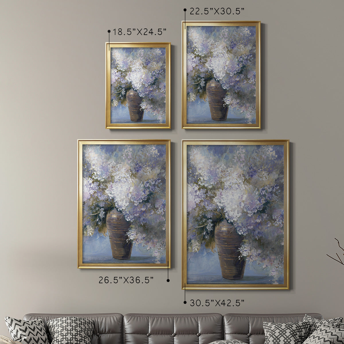 Lavender Explosion Revisited - Modern Framed Canvas Print