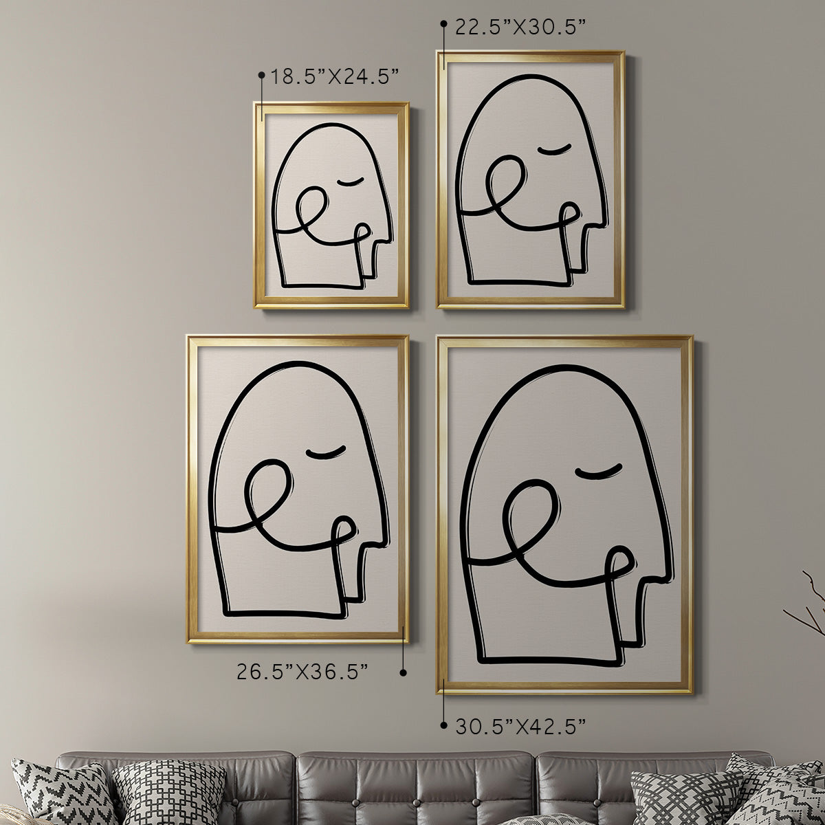 Face It I - Modern Framed Canvas Print