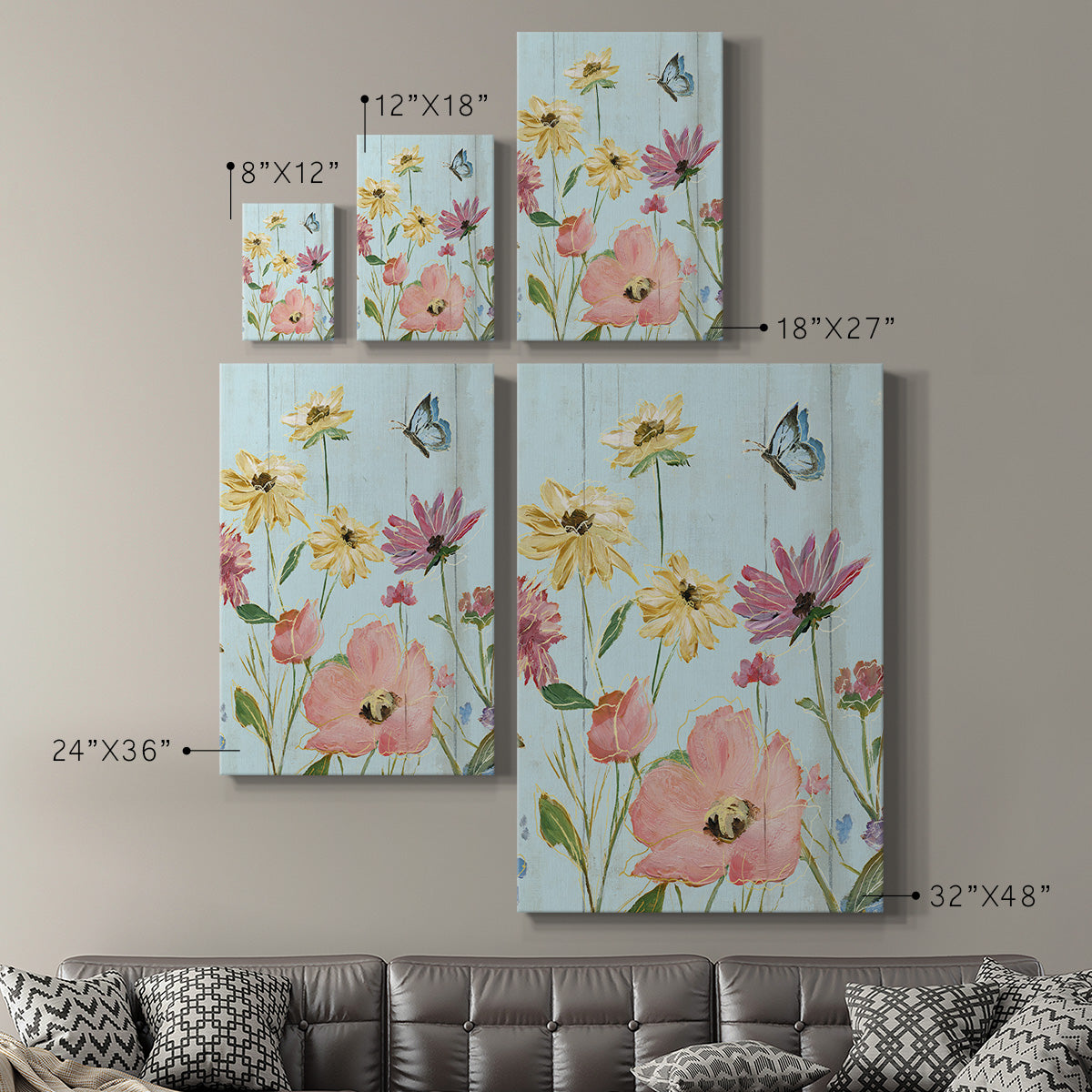 Wildflower Flutter II Premium Gallery Wrapped Canvas - Ready to Hang