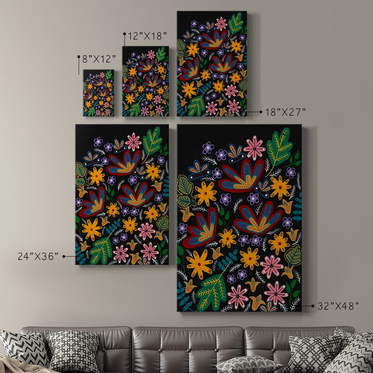 Muddled Flowers I - Canvas Art Print