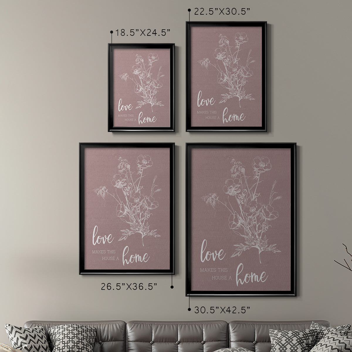 Love Home - Modern Framed Canvas Print