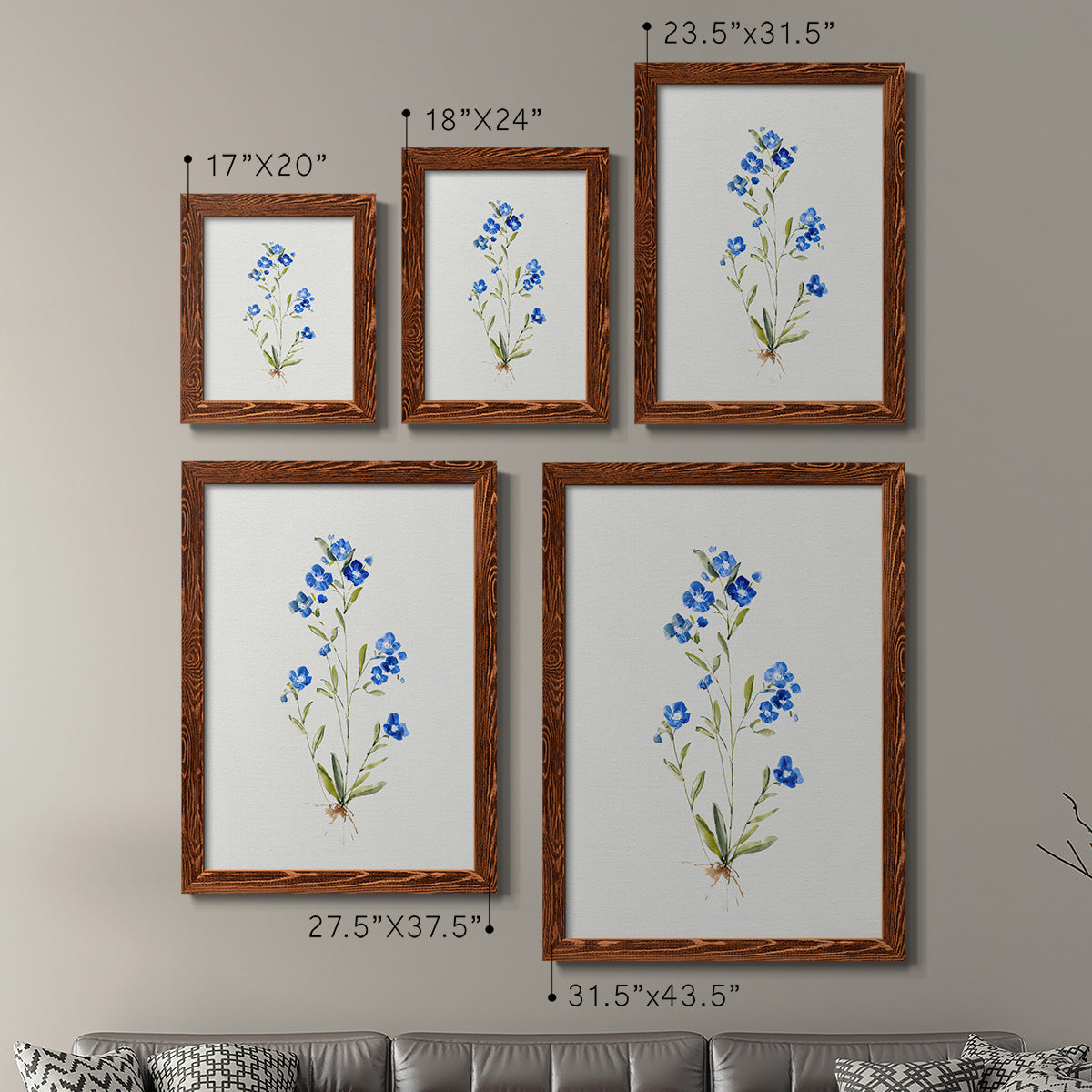 Petite Blue I - Premium Framed Canvas 2 Piece Set - Ready to Hang