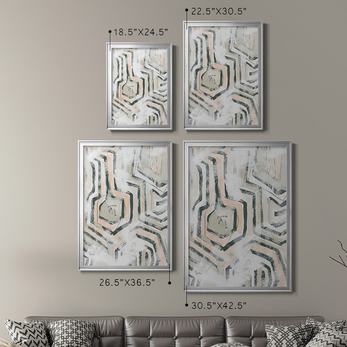 Sand Glyphs I - Modern Framed Canvas Print