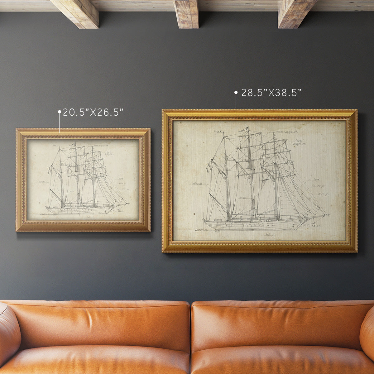 Sailboat Blueprint I Premium Framed Canvas- Ready to Hang