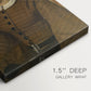 Close-up of a gallery-wrapped canvas corner showing a quiet composition with balanced tones, highlighting texture and print detail.