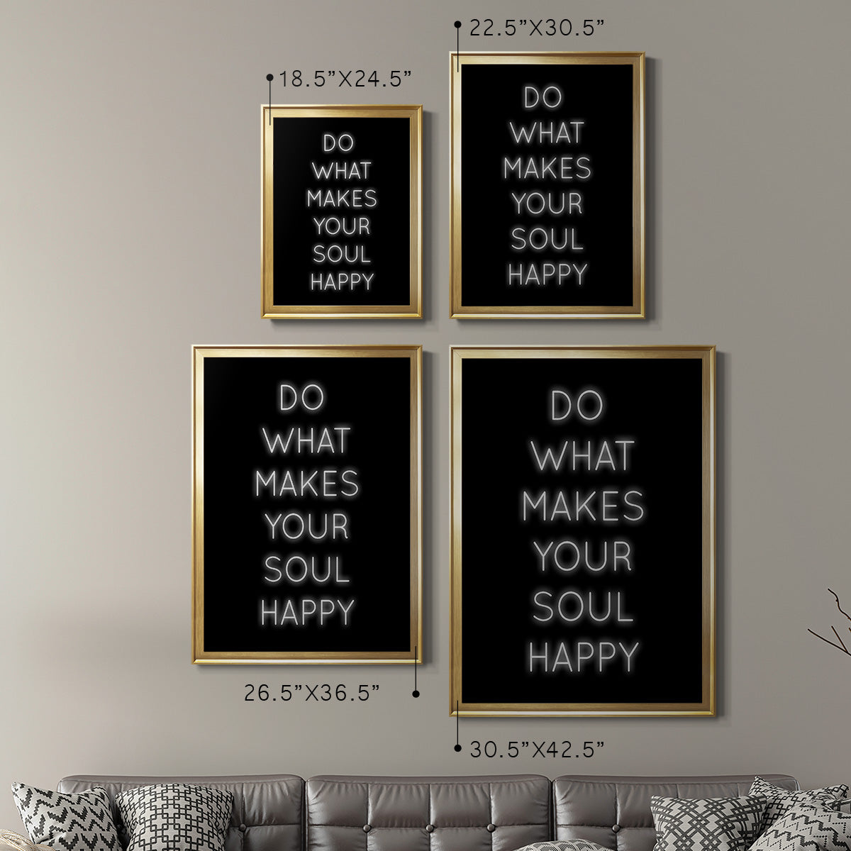 Soul Happy - Modern Framed Canvas Print
