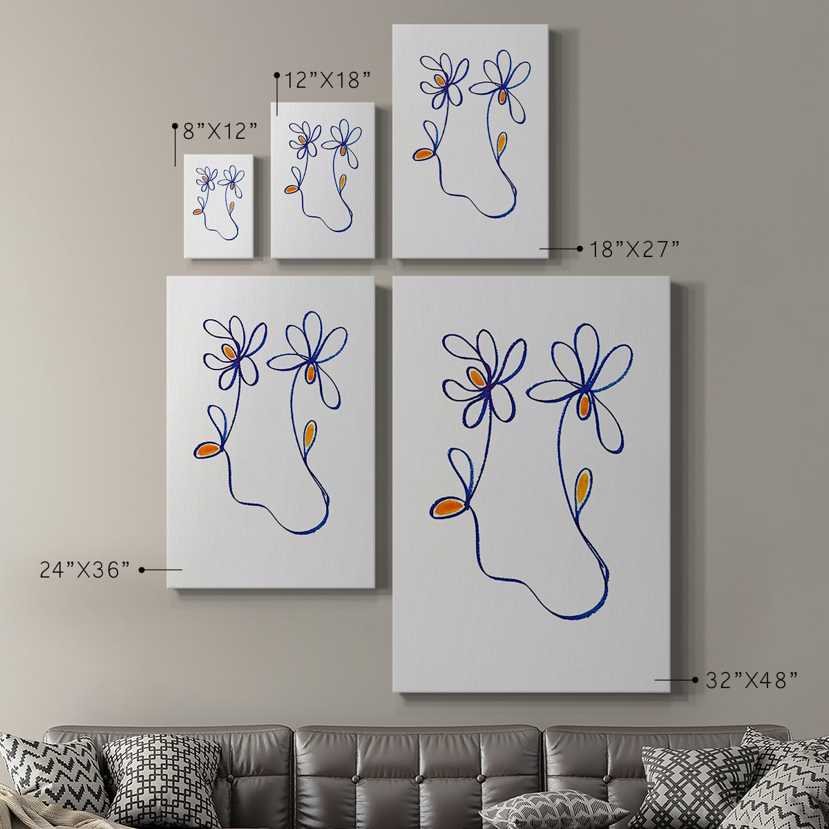 Wobbly Blooms IV - Canvas Art Print