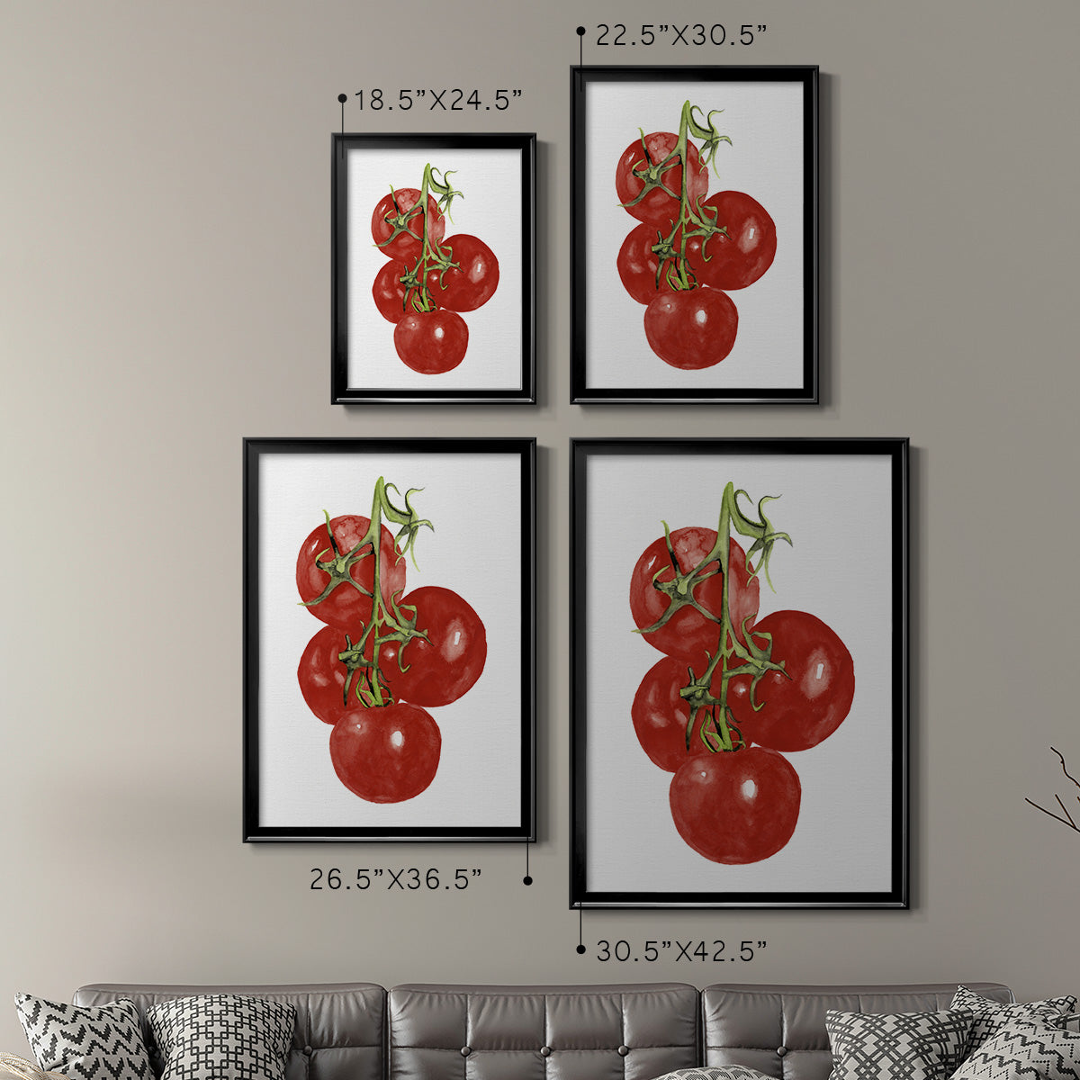 Watercolor Veggie IV - Modern Framed Canvas Print