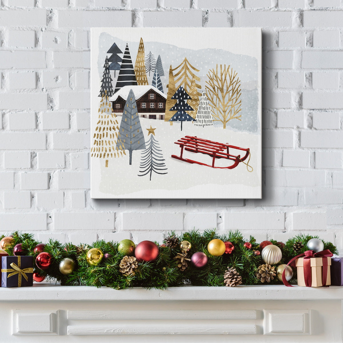 Christmas Chalet II-Premium Gallery Wrapped Canvas - Ready to Hang