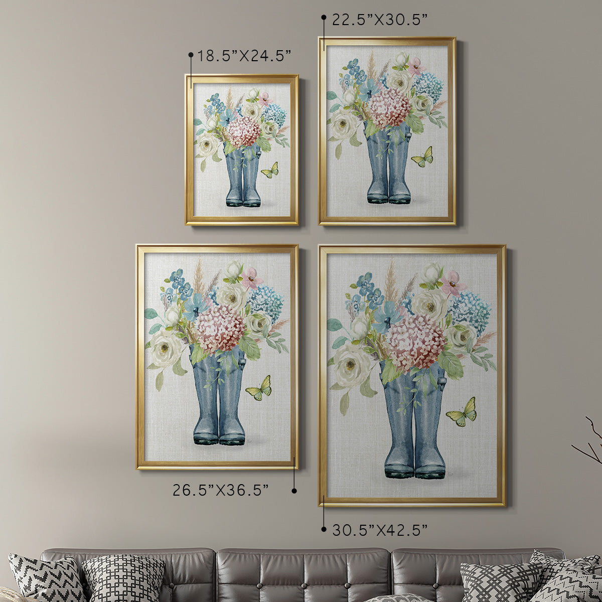 Garden Boots - Modern Framed Canvas Print