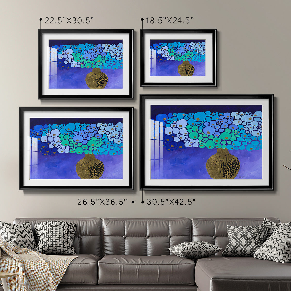 Blue Poppies II - Modern Framed Art Print