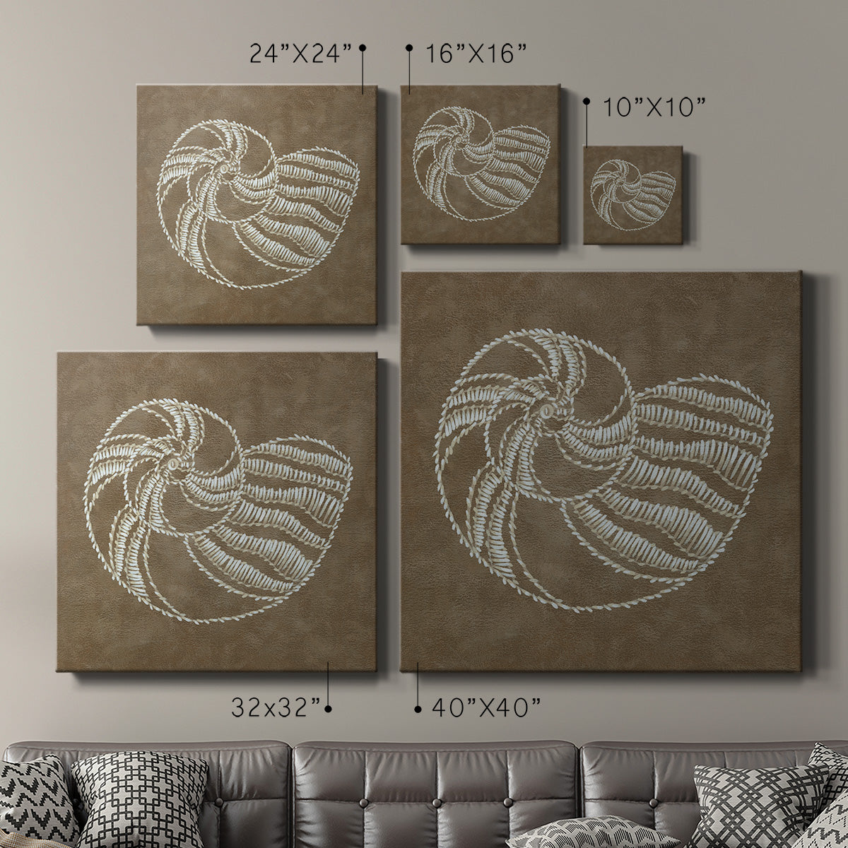 Embroidered Shells II - Canvas Art Print