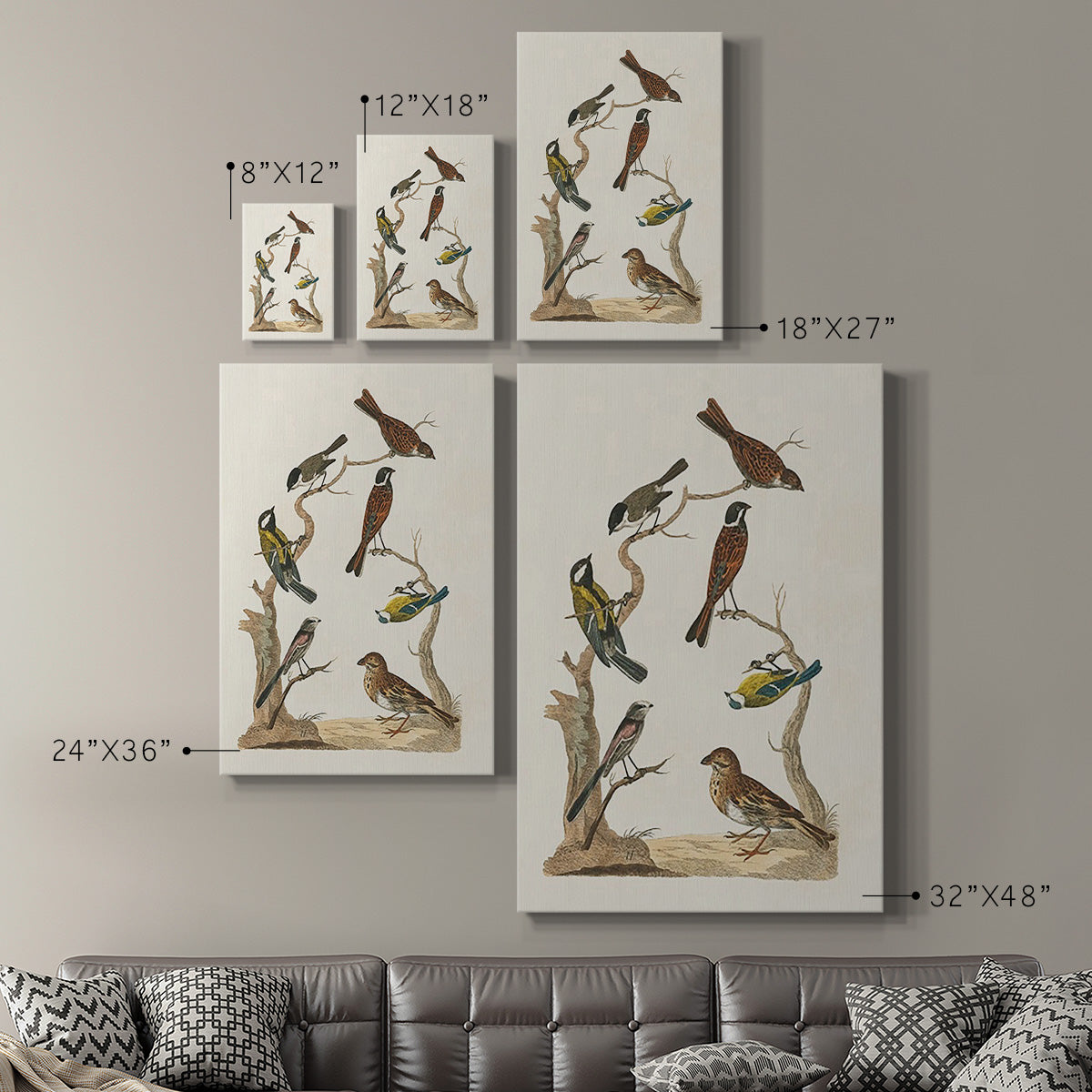 Antique Birds in Nature II Premium Gallery Wrapped Canvas - Ready to Hang