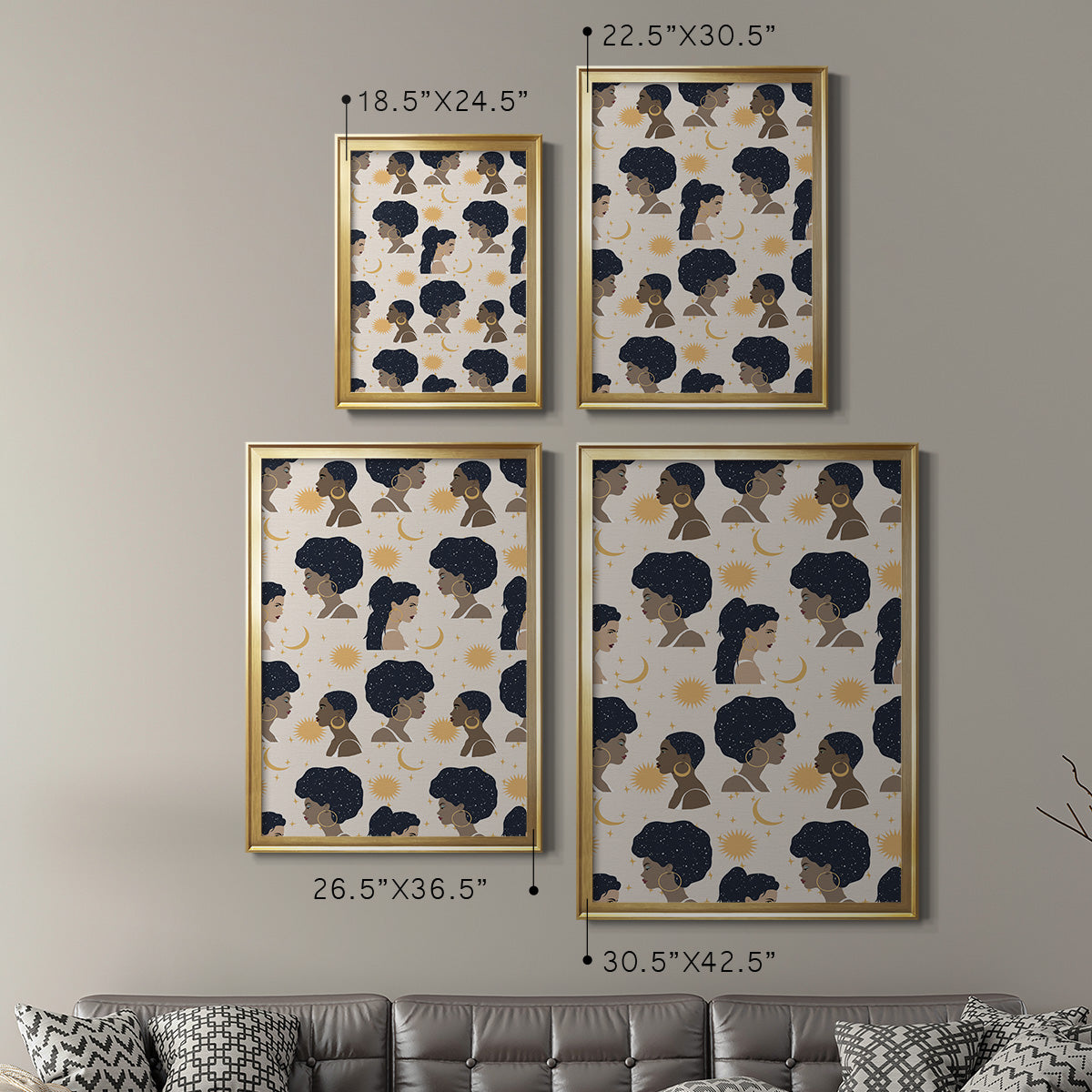 Heavenly Hair Collection E - Modern Framed Canvas Print