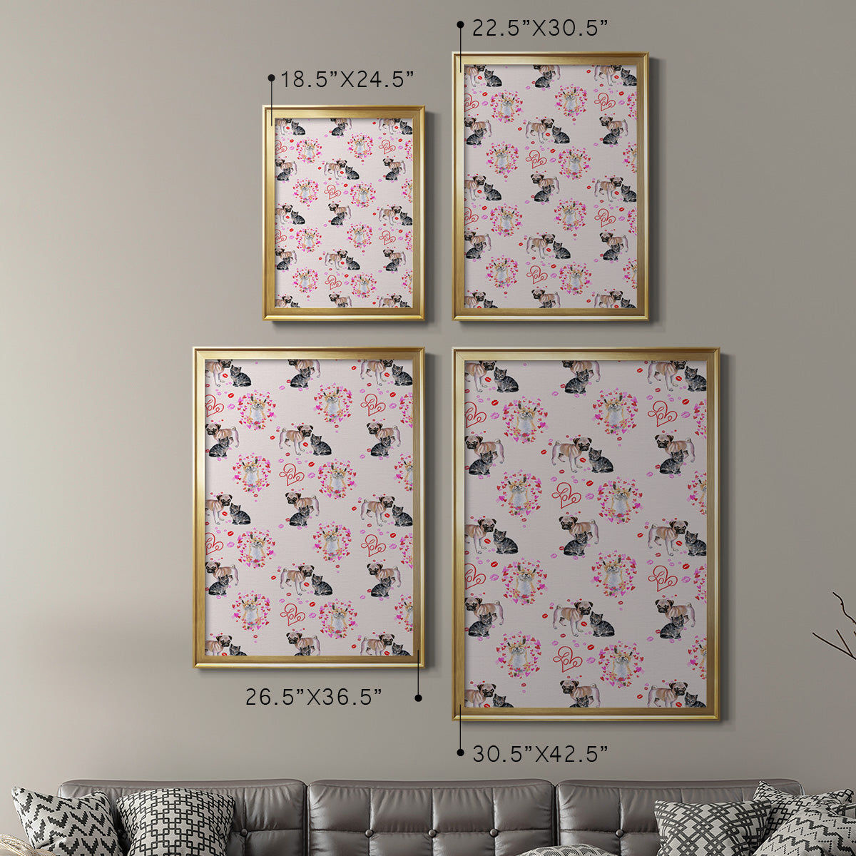 Cute Couture Collection E - Modern Framed Canvas Print