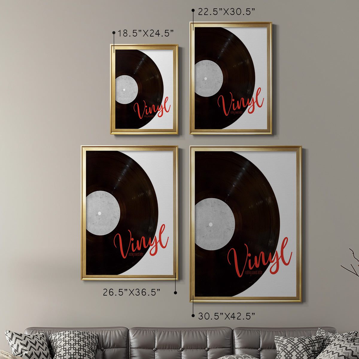 Vinyl - Modern Framed Canvas Print