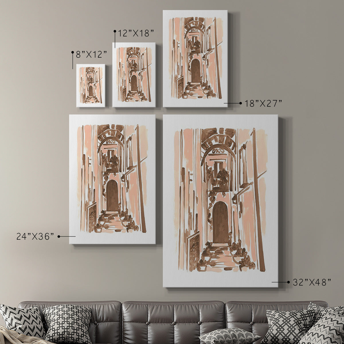 Blush Architecture Study IV Premium Gallery Wrapped Canvas - Ready to Hang