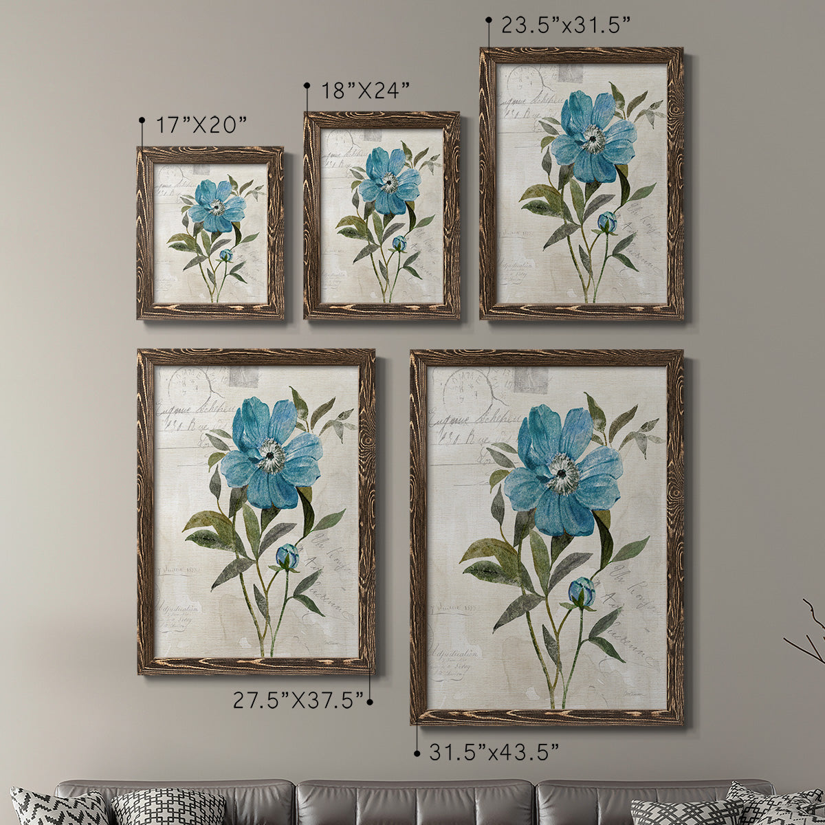 Linen Peony - Premium Framed Canvas 2 Piece Set - Ready to Hang