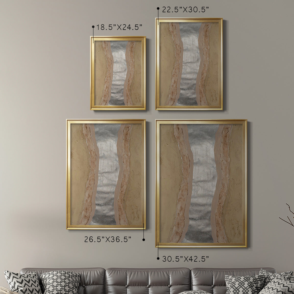 Silver Lake II - Modern Framed Canvas Print