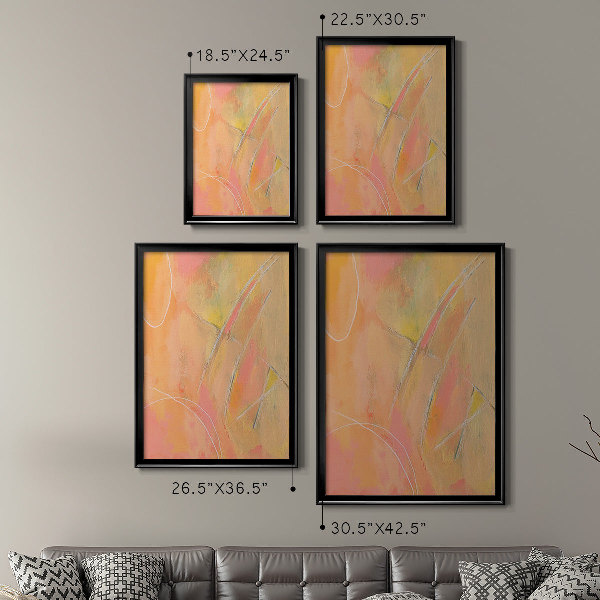 Peach Bliss III - Modern Framed Canvas Print