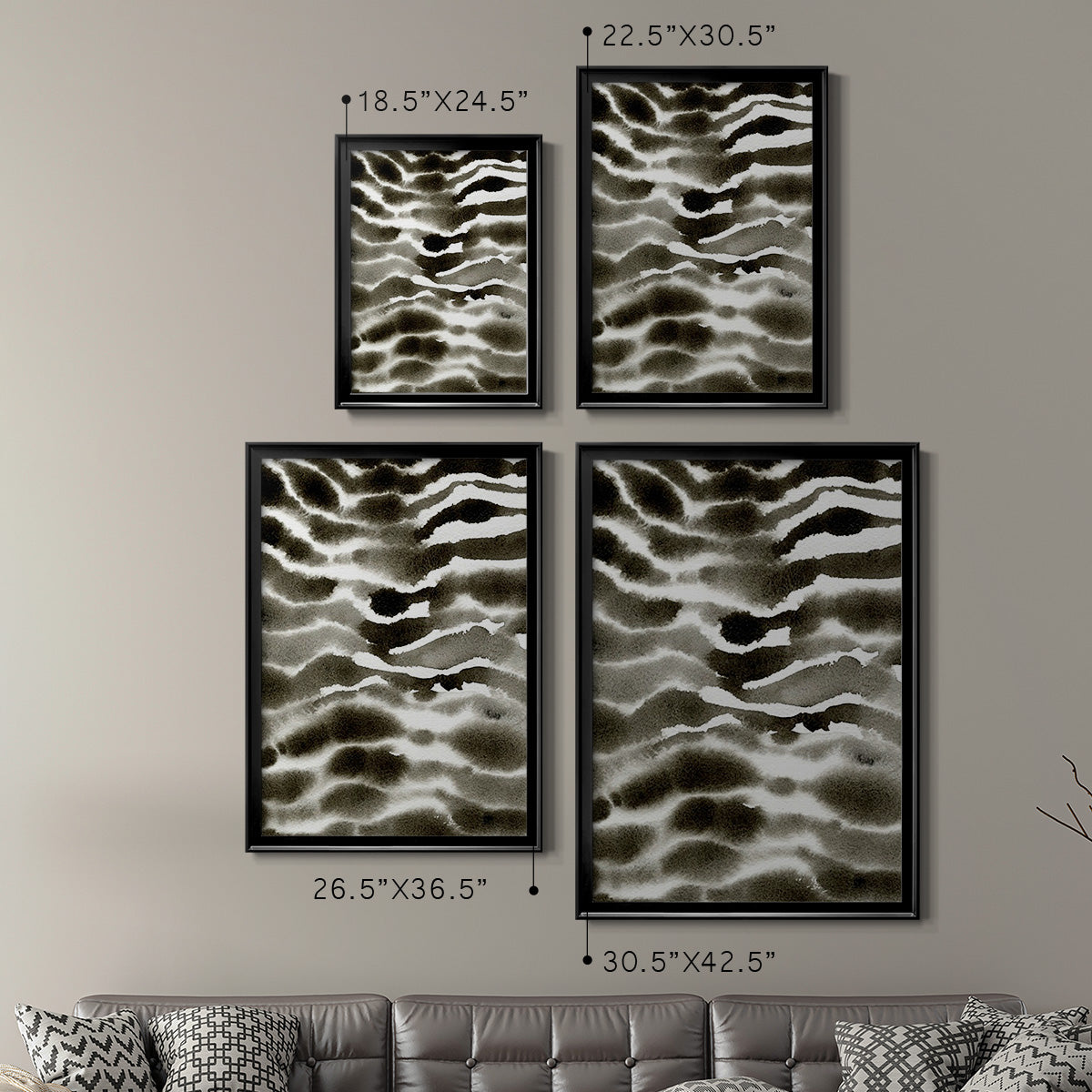 Jungle Stripe II - Modern Framed Canvas Print