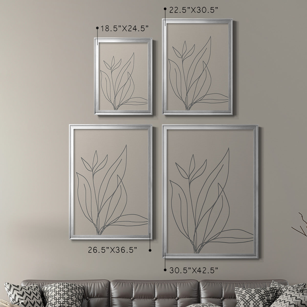 Neutral Lines I - Modern Framed Canvas Print