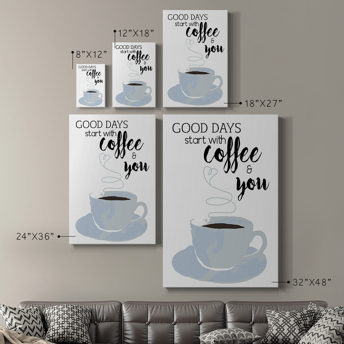 Start With Coffee & You - Canvas Art Print