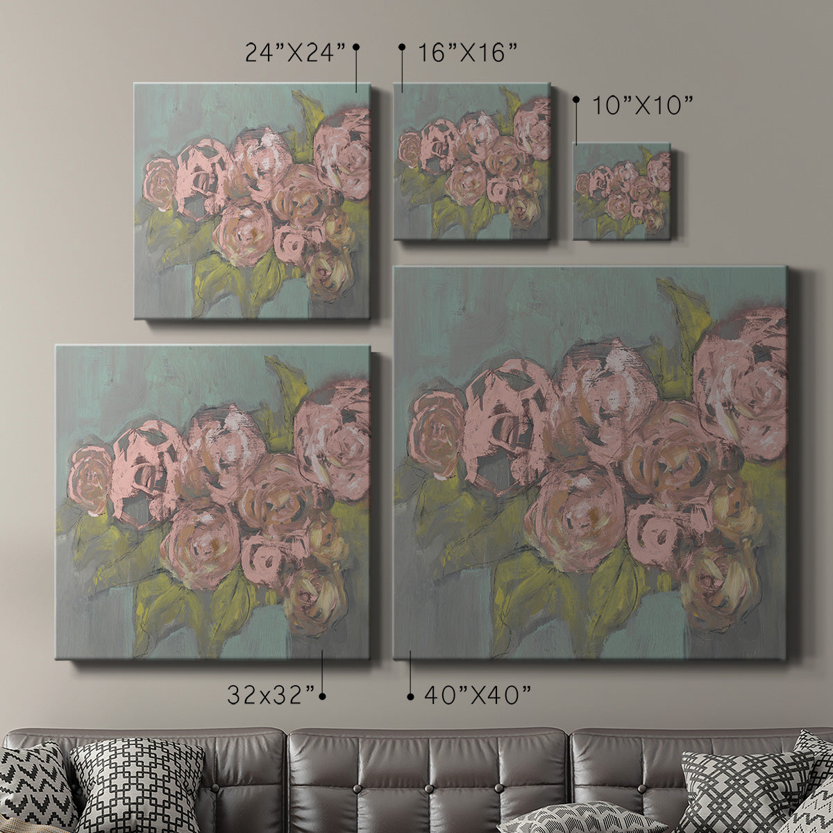 Blush Pink Flowers I-Premium Gallery Wrapped Canvas - Ready to Hang