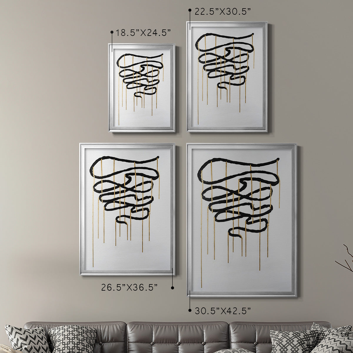 Weeping Ribbon I - Modern Framed Canvas Print