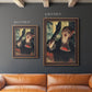 Impressionist portrait of a café singer by Edgar Degas in an ornate bronzed mahogany wood frame shown in multiple vertical size options.