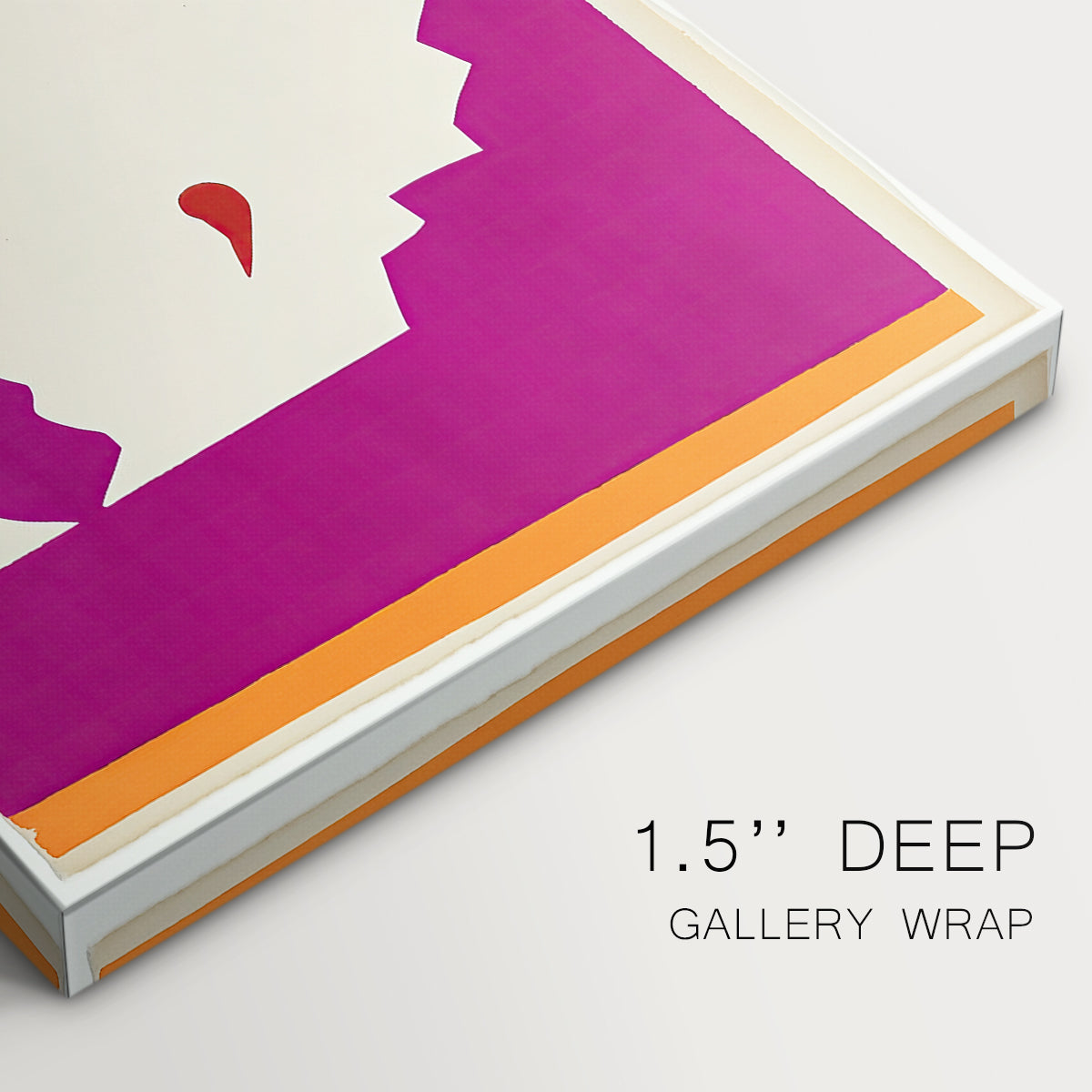 Canvas art print of an abstract cut-out suggesting a wolf, highlighting texture and gallery-wrapped edges