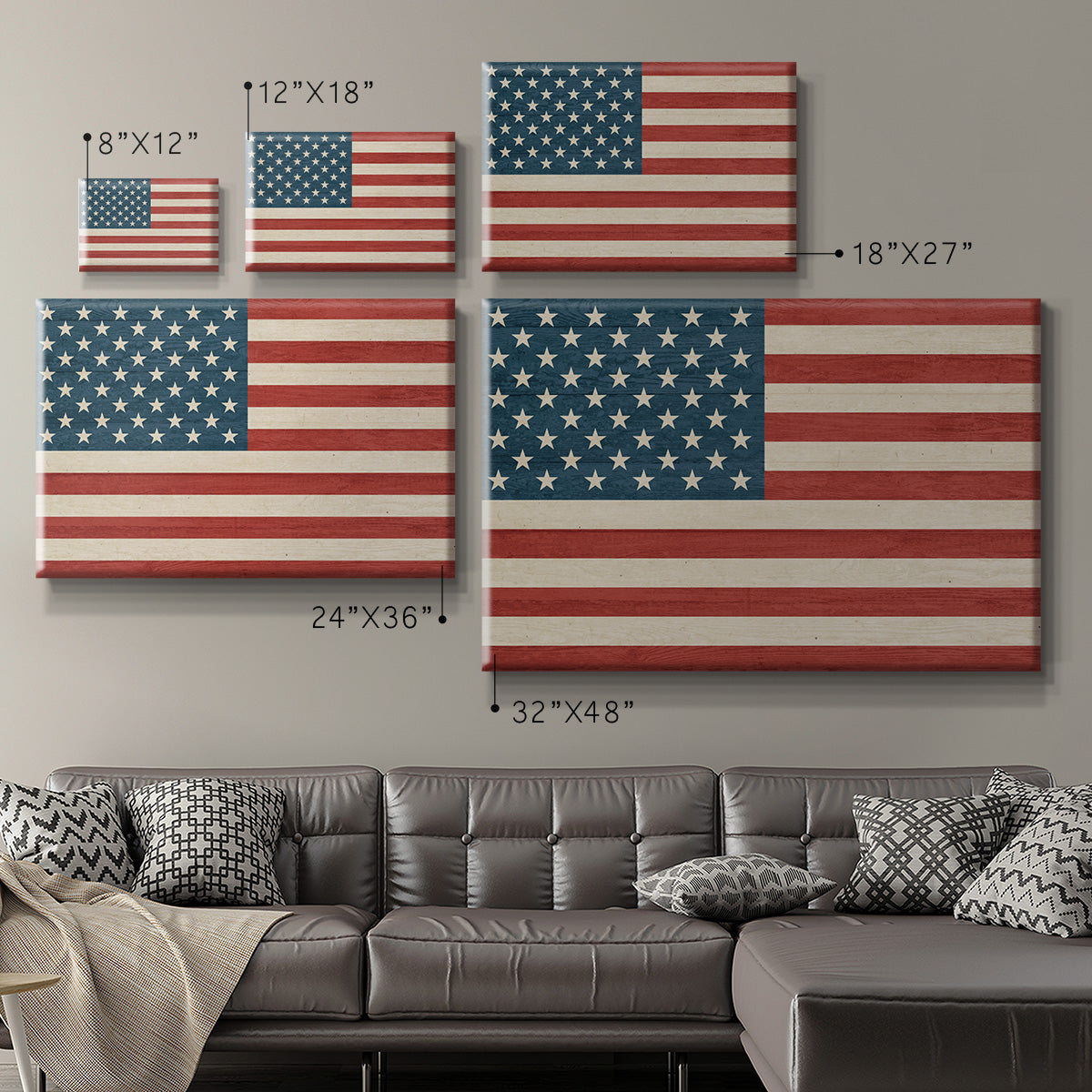 Rustic American Flag - Canvas Art Print