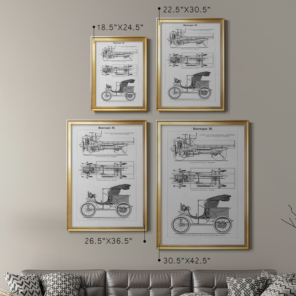 Industrial Motorcar - Modern Framed Canvas Print
